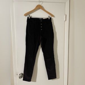 NWT Universal Thread Burgundy High Rise Button Fly Velvet Skinny Jeans Size 6